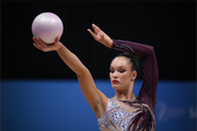 Hannah Panna Wiesner during an exercise with a ball