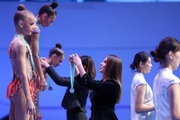 Olympic champion Alina Kabaeva at the awards ceremony