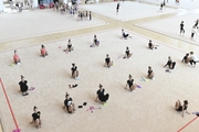 Gymnasts during a training session