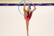 Ksenia Savinova during an exercise with a hoop