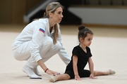 Academy Coach Olga Frolova with a young gymnast during the selection