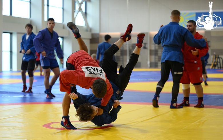 Participants of the training camp during training at the Martial Arts Academy