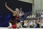 Mariia Borisova during an exercise with a ball