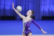 Milana Parfilova during an exercise with a ball