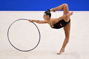 Lala Kramarenko during the hoop exercise