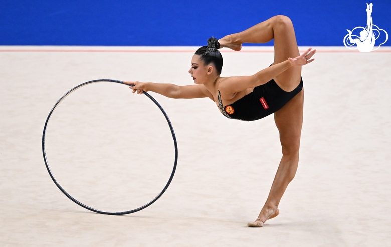 Lala Kramarenko during the hoop exercise