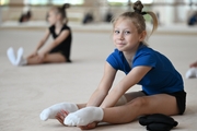 A gymnast during the rope exercise