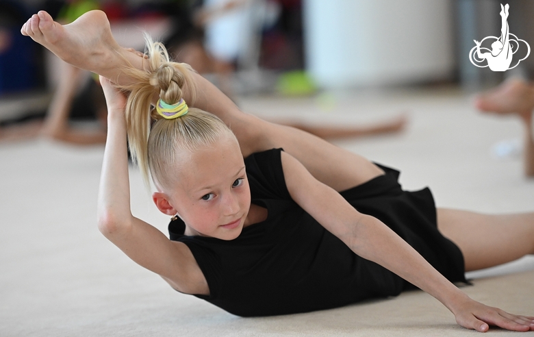 Gymnast from Belgorod  during class