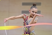 Gymnast during an exercise with a ribbon