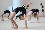 Gymnasts during the workout