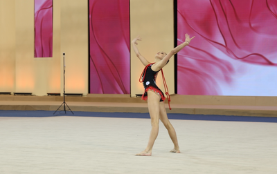 A hearty moment with Alina Kabaeva after the end of the first day of the Sky Grace Cup