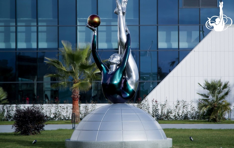 Sculpture in front of the Sky Grace Academy building