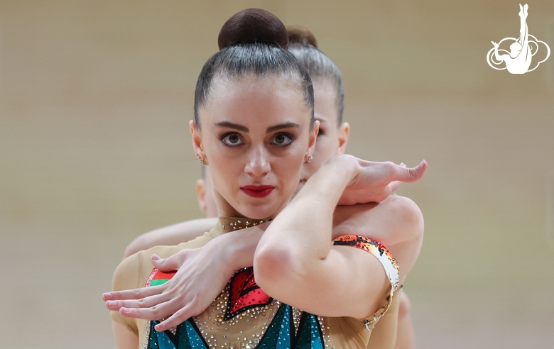 Gymnasts during an exercise