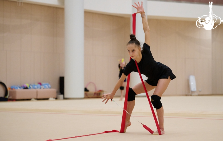 Мария Борисова во время тренировки перед чемпионатом Европы