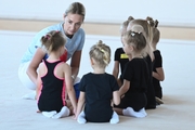 Academy coach Anna Ustsova with girls during a choreography lesson