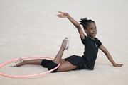 Gymnast Nkenko Sita Davina Chanselvi from the Republic of Congo during the hoop exercise