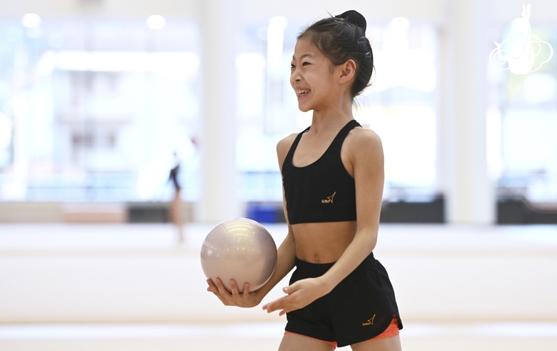 A gymnast from China during the workout