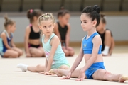 Young gymnasts during selection to the Academy