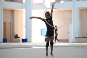 Gymnast Nkenko Sita Davina Chanselvi from the Republic of Congo during the hoop exercise