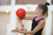 Jimena Dominguez during an exercise with the ball