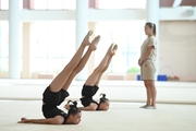 Gymnasts from Belgorod during training