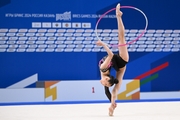 Gymnast during an exercise with a hoop