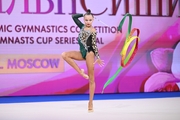 Kristina Dyupina during a ribbon exercise
