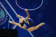 Mariia Borisova during an exercise with hoop