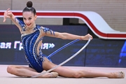 Gymnast during an exercise with a hoop