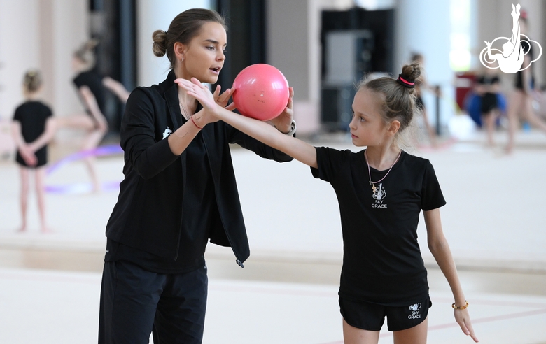 Dina Averina and Sabina Samatova during training