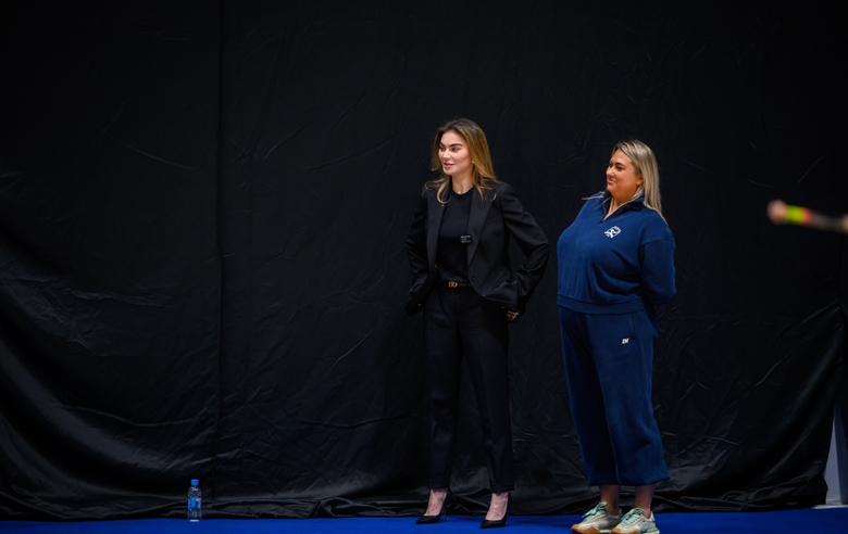 September 21, 2026. Olympic champion Alina Kabaeva and coach Evgenia Eliseeva at the third stage of the Cup of the Strongest