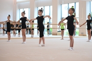 Gymnasts from Belgorod during training in the choreography hall