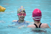 Gymnasts in the Academy pool