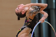 Anna Vakulenko during the hoop exercise at a control training session