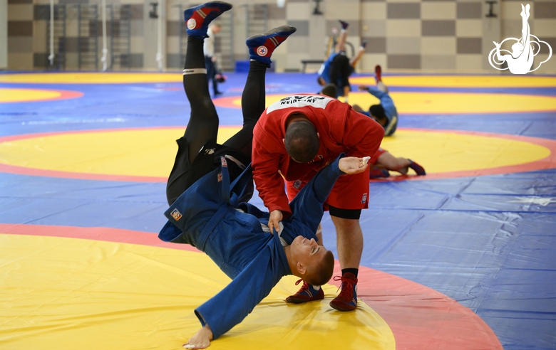 Participants of the training camp during training at the Martial Arts Academy