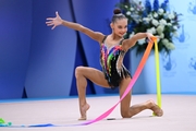 София Ильтерякова во время выполнения упражнения с лентой на всероссийском турнире «Кубок "Небесная грация"»