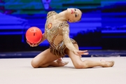 Kristina Voitenko during an exercise with a ball