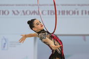 Anna Vakulenko during hoop exercise