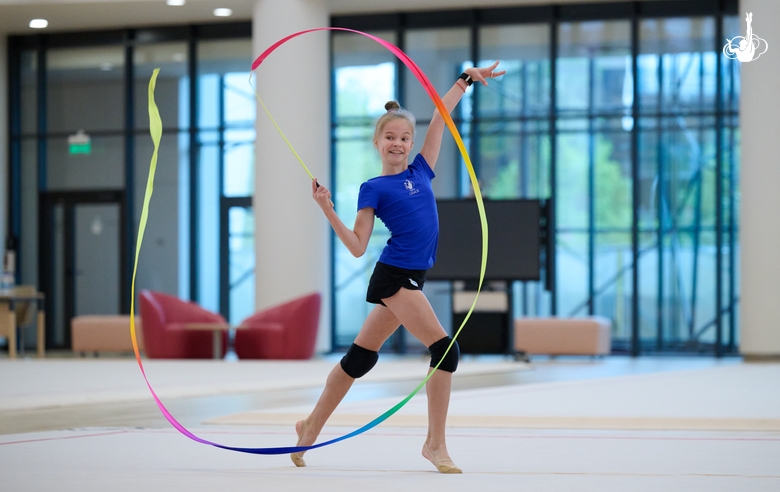 Liya Rodionova during a training session before the Young Gymnasts competition