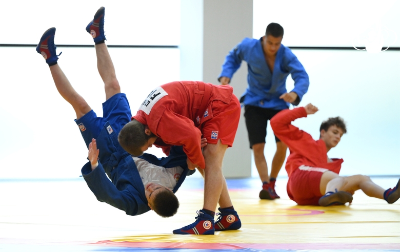 Participants of the training camp during training at the Martial Arts Academy