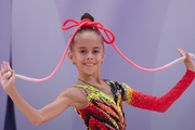 Sabina Samatova during an exercise with a jump rope during a control training session