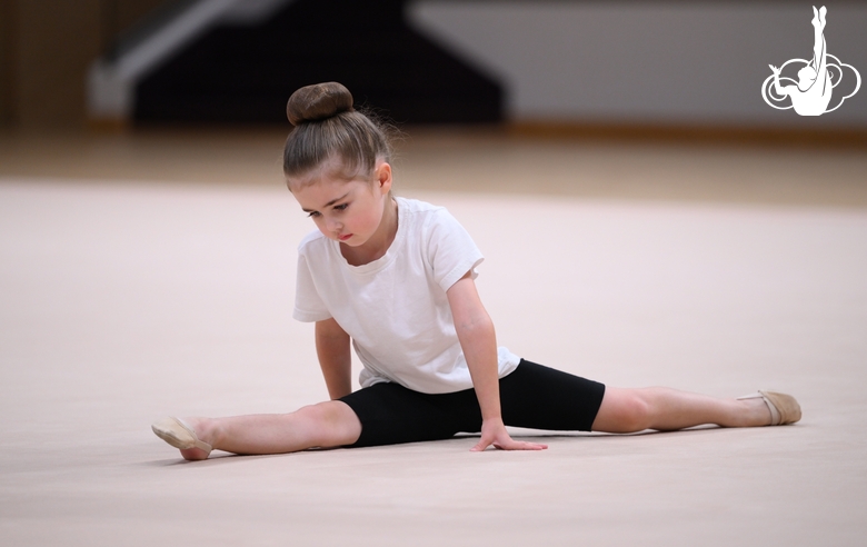 Young gymnast during the selection process