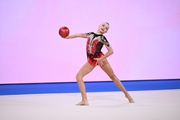 Kristina Dupina during an exercise with a ball