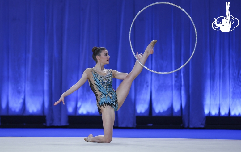 Angela Mazibrada  during an exercise with a hoop