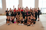 Russian national team gymnasts and Academy gymnasts during the Alla Dukhova TODES dance studio master class