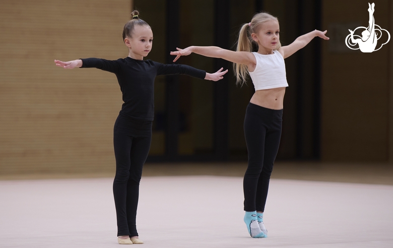 Young gymnasts during Academy selection