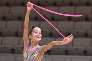 Eva Chugunova during exercises with a jump rope at the control training session