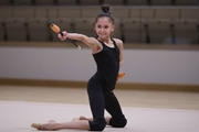 Valeria Medvedeva during an exercise with clubs