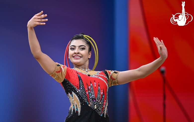 Kimaya Karle during the rope exercise