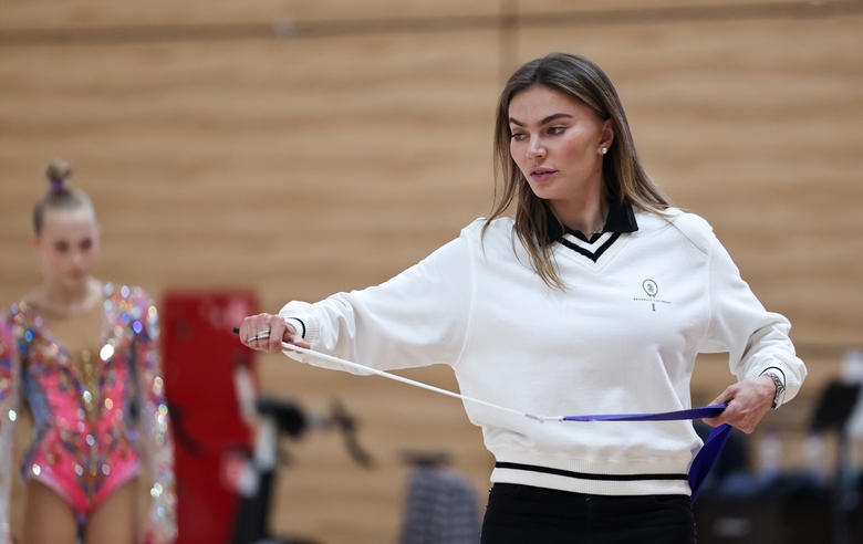 October 16, 2026. Olympic champion Alina Kabaeva during a control training session in Novogorsk